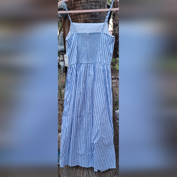 NWT WOMENS NAUTICAL COTTON POCKET STRETCH ADJUSTABLE STRAP DRESS SMALL - Picture 2 of 12